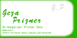 geza prizner business card